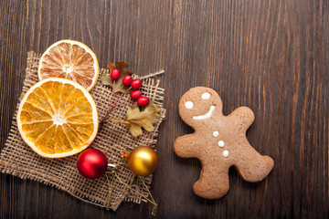 gingerbread Christmas and gifts on table