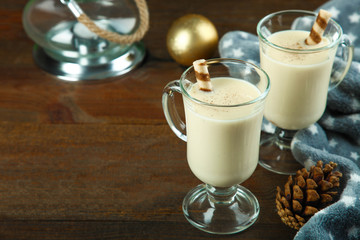 Traditional christmas drink eggnog