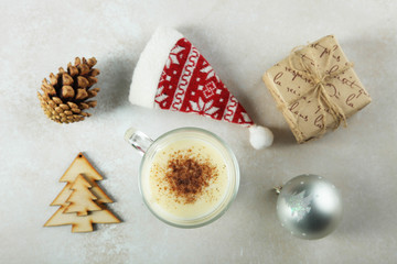 Traditional christmas drink eggnog