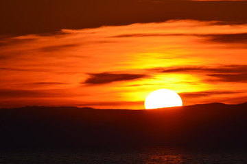 solar disk at sunset
