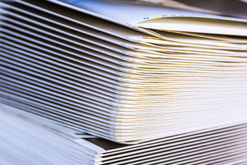 Folded Stack of Paper Signatures Output Media Industry Design Sheets Book Production Commercial