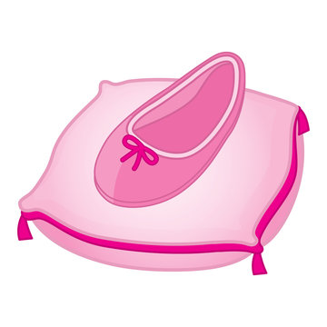 Vector Cinderella Shoe on Pink Pillow