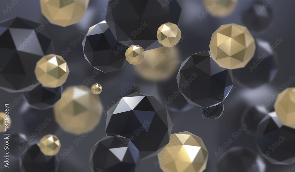 Poster abstract background with geometric shape from triangular faces. chaotic composition of low poly elem