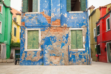Verfallenes Haus in Burano, Venezien, Italien