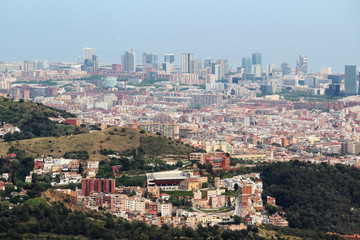 A panoramic view of Barcelona from Tibidabo 