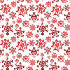 Snowflakes seamless pattern. Snow falls background. Symbol winter, Merry Christmas holiday, Happy New Year celebration Vector illustration