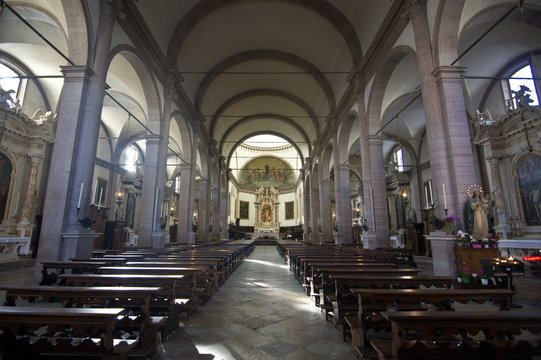 Interno della cattedrale di Belluno,Italia