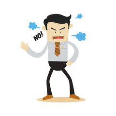 angry businessman cartoon character vector design
