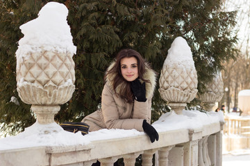 Young woman in winter