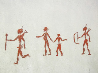 Paintings on cave walls