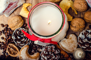 Christmas candle and spice