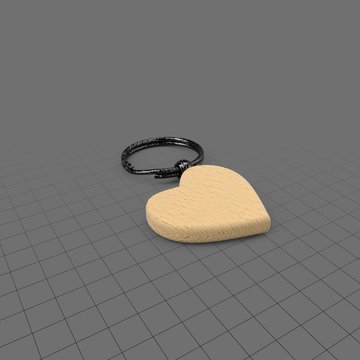 Wood heart keychain