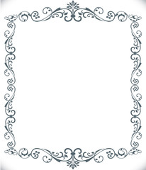 Black and white floral frame