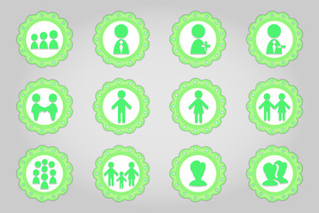 Set of flat icons in retro style. Part 10