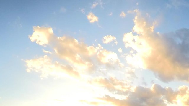 beautiful sunset clouds in blue sky timelapse