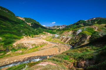 Valley of Geysers, Kamchatka, Russia. Close-up. Top view