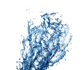 Fototapeta na wymiar Blue water splashes over white background. 3D illustration