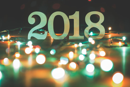 Happy new year 2018 Christmas and New Year background
