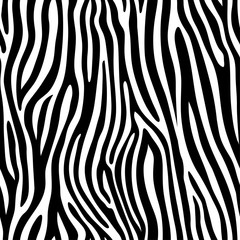 Seamless zebra skin pattern. Wallpaper with black stripes on white background. Zebra stripes hunting camouflage. - obrazy, fototapety, plakaty