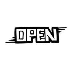 Fototapeta premium Painted Open text
