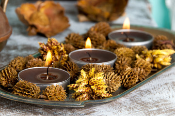 Brown aroma candles