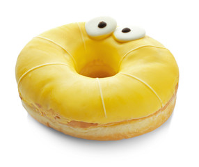Creative donut on white background