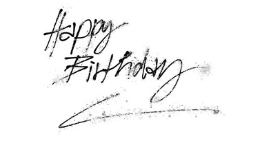 Glückwunsch Happy Birthday als Zeichnung