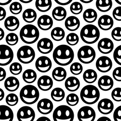 Seamless pattern with smiles
