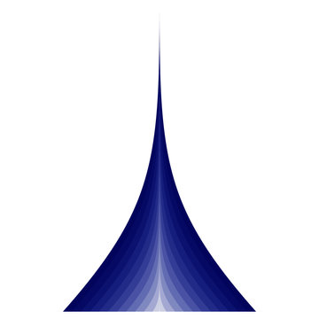 A Blue and White Triangular tower shaped graphic that could be used as a logo