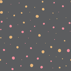 Snow Blizzard Hand Drawn Dots Asymmetrical Seamless Pattern, Dotted Swiss