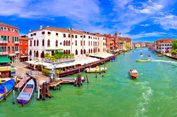 Colorful Canal Grande in Venice panoramic view