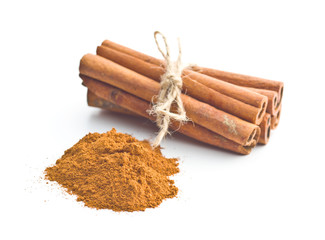 Cinnamon sticks and milled cinnamon.