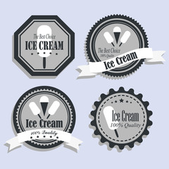 Vector Set of Vintage Logos, Ice Cream Stickers
