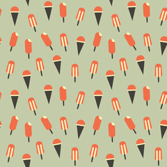 Vintage seamless pattern with ice cream