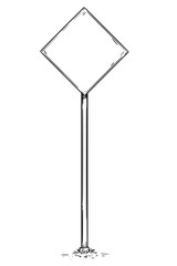 Drawing of Empty Blank Traffic Sign
