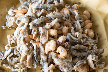 Tasty mixed fried fish