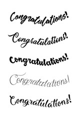 Congratulations lettering. Calligraphy handwritten phrase.