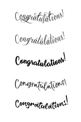 Congratulations lettering. Calligraphy handwritten phrase for your design.