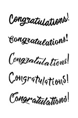 Congratulations lettering. Calligraphy handwritten phrase.