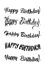 Vintage Happy Birthday Calligraphic and Typographic. Happy Birthday greeting card with lettering design.