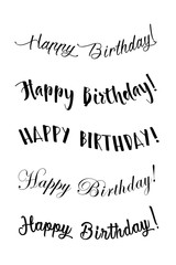 Vintage Happy Birthday Calligraphic and Typographic. Happy Birthday greeting card with lettering design.