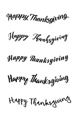 Thanksgiving typography hand drawn. Celebration Happy Thanksgiving Day. Thanksgiving vector vintage style text calligraphy. Usable for prints, flyers, banners, greeting cards, posters, invitations, sp