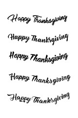 Thanksgiving typography hand drawn. Celebration Happy Thanksgiving Day. Thanksgiving vector vintage style text calligraphy. Usable for prints, flyers, banners, greeting cards, posters, invitations, sp