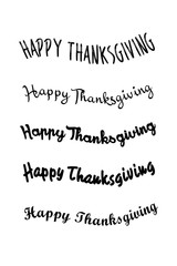 Thanksgiving typography hand drawn. Celebration Happy Thanksgiving Day. Thanksgiving vector vintage style text calligraphy.