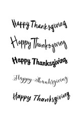 Thanksgiving typography hand drawn. Celebration Happy Thanksgiving Day. Thanksgiving vector vintage style text calligraphy.