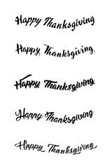 Thanksgiving typography hand drawn. Celebration Happy Thanksgiving Day. Thanksgiving vector vintage style text calligraphy.