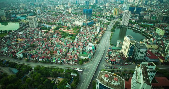Time Lapse looking out over Hanoi Vietnam.