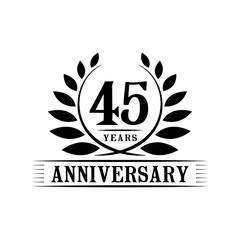 45 years anniversary logo template. 