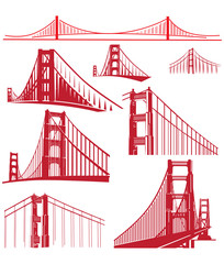 Golden Gate Bridge Vector Illustration Pack