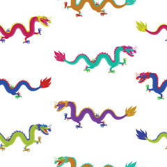 seamless pattern with Chinese Dragons